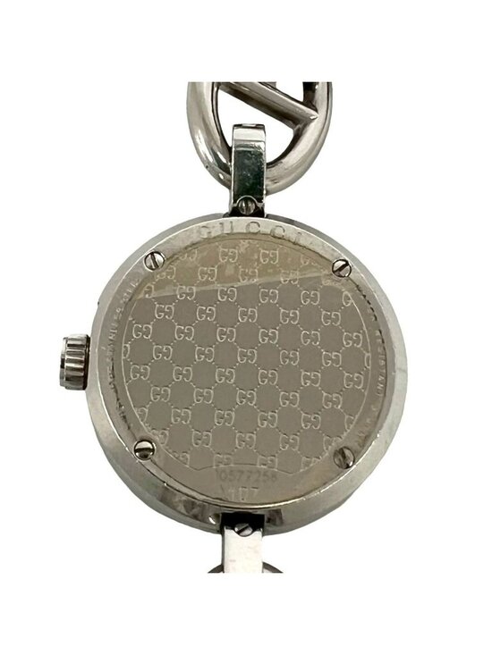 Gucci Logo Charm Stainless Steel Quartz Watch Wristwatch Silver main image 8
